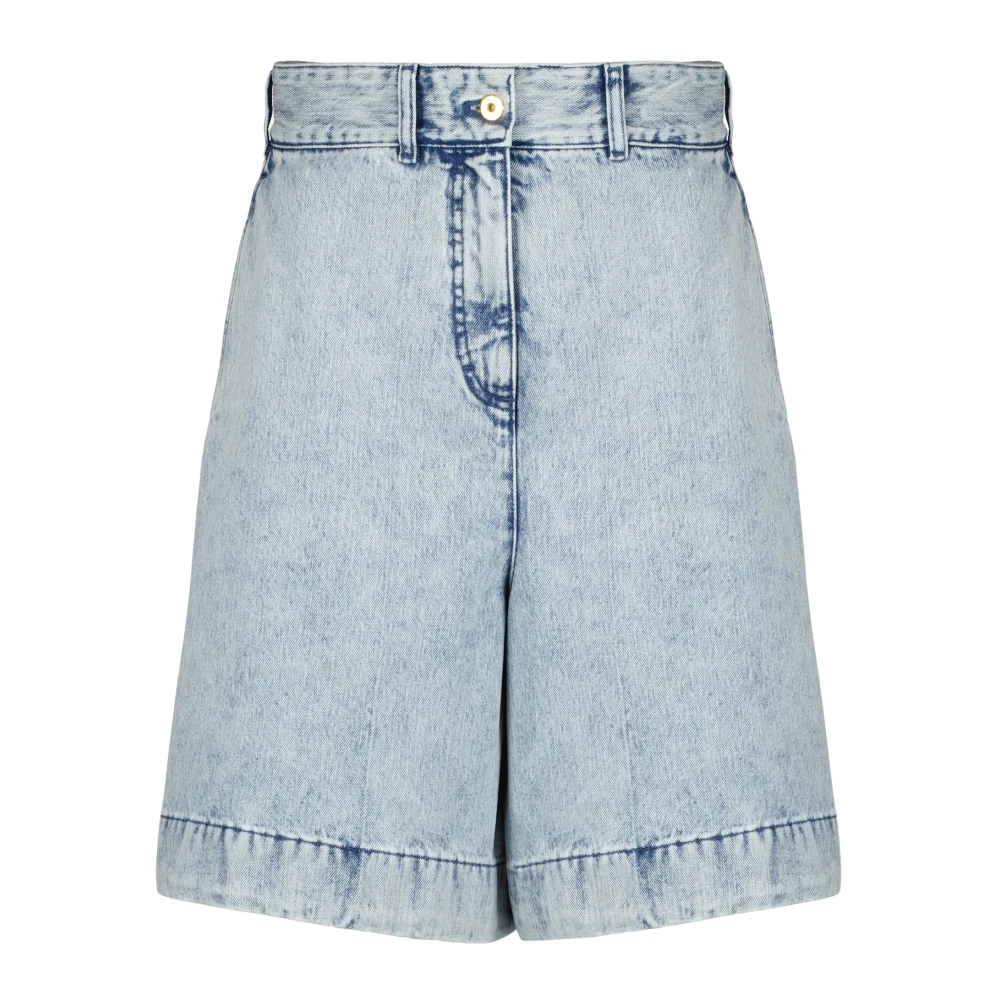 Patou Vrouw Blauw Korte Broeken Dames, M, Denim, Denim Bermuda
