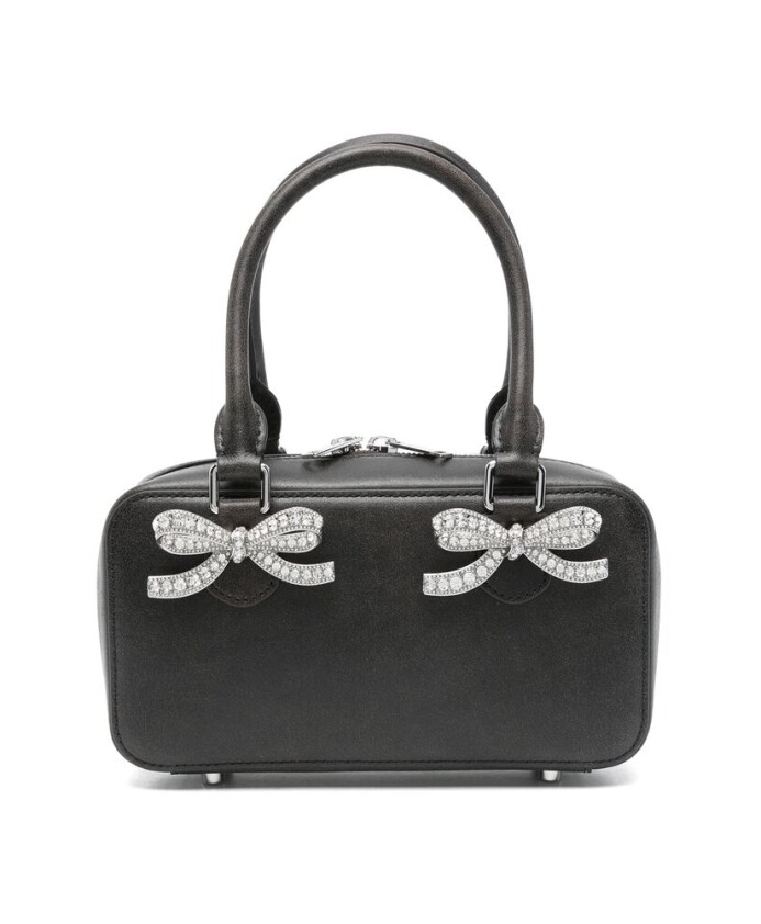 black-distressed-leather-mini-tote-bag