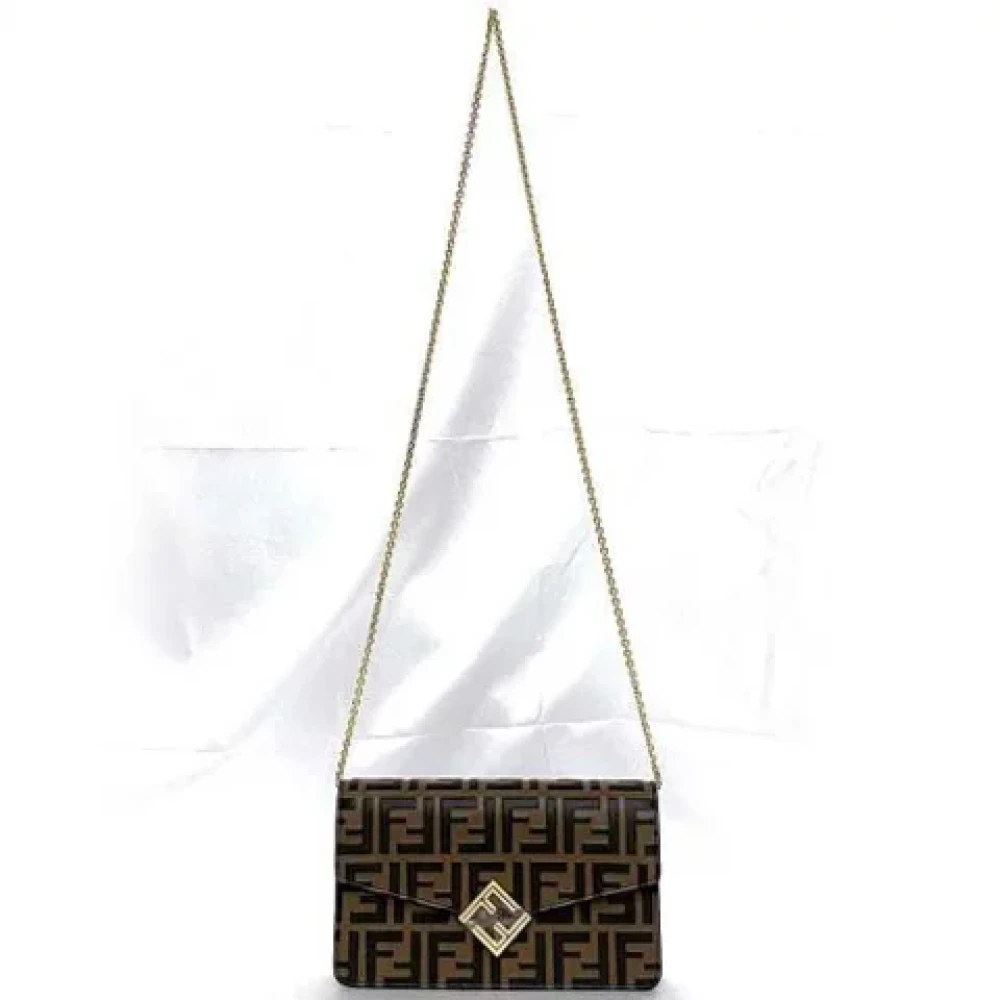Fendi Vintage Pre-owned Leather shoulder-bags Brown Dames