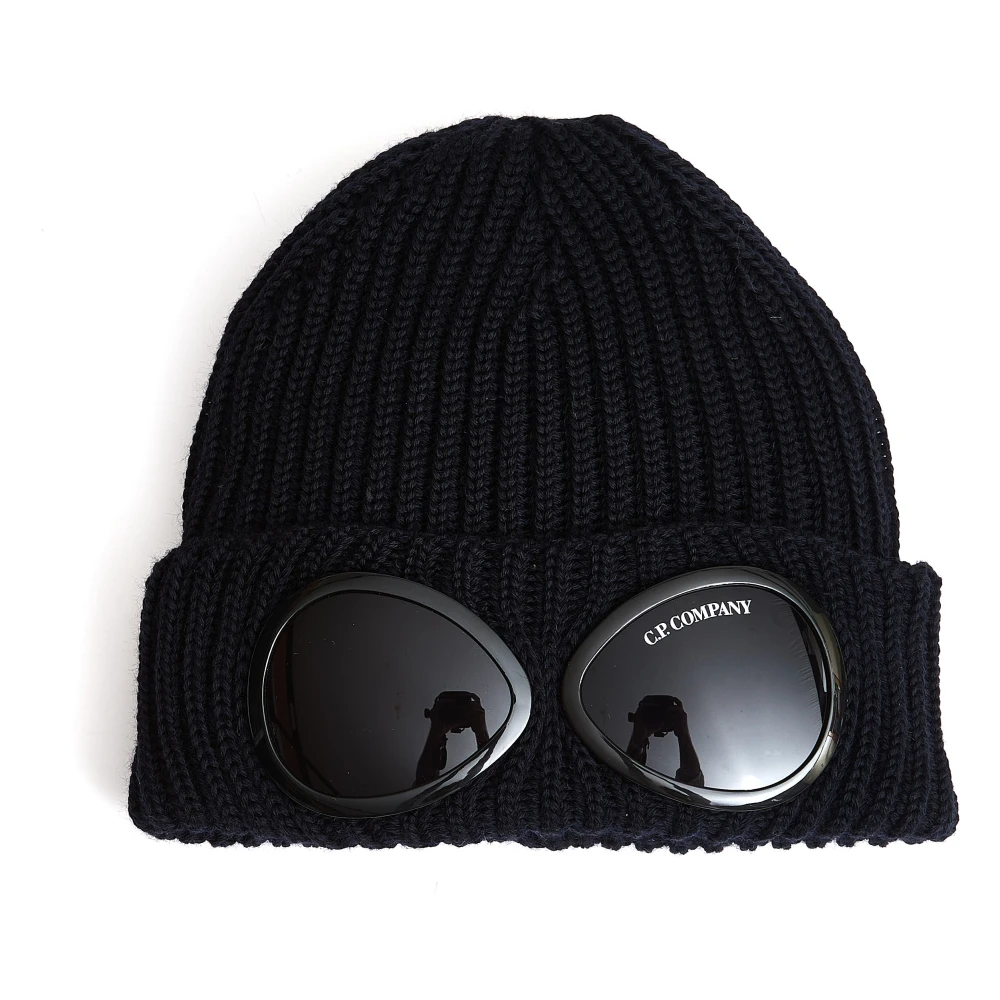 C.P. Company Luxe Merino Wol Goggle Beanie Black Heren