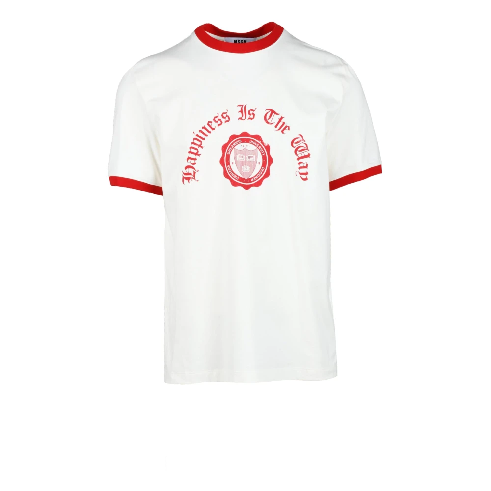 Msgm Katoenen T-shirt met unieke stijl White Heren