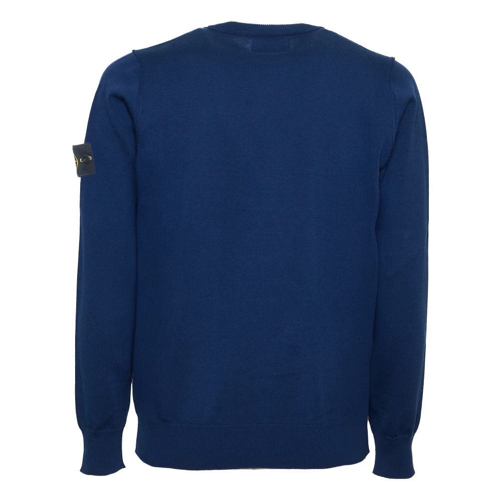 Stone Island Blauwe Crew Neck Sweater Blue Heren