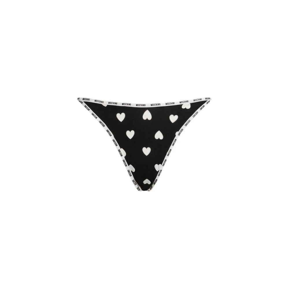 Moschino Black Underpants, Female, S, Printed Microfiber Thong