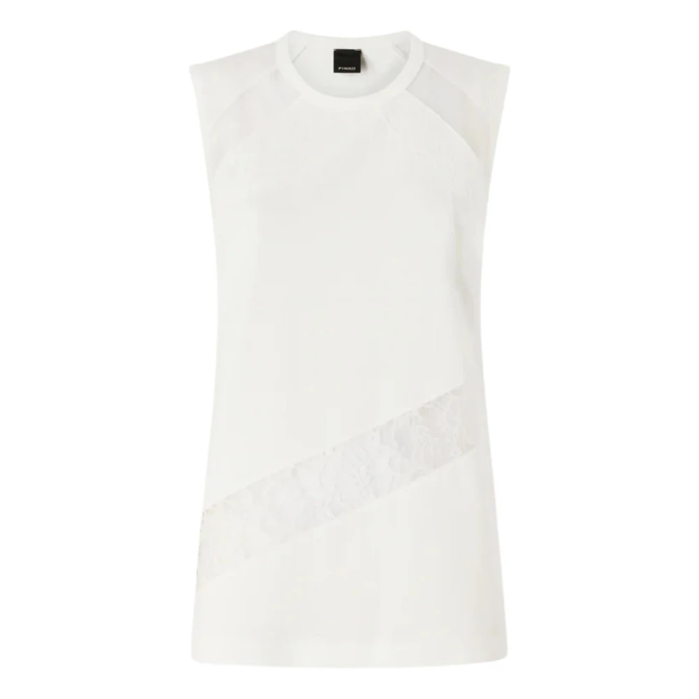Pinko Women's White Sleeveless Tops, Xs, Molly Knit Top
