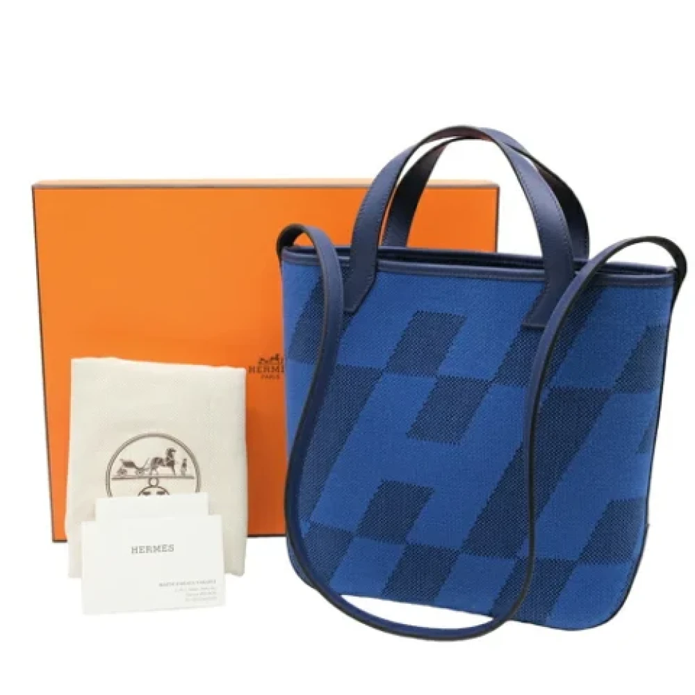 Hermès Vintage Pre-owned Canvas shoulder-bags Blue Dames