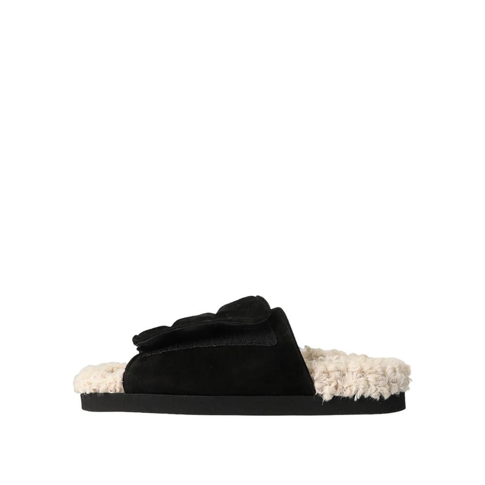 Gia Borghini Mujer Negro - Sandalias De Gamuza Y Shearling- Shoes - 39 Eu- Sandalias De Gamuza Y Shearling
