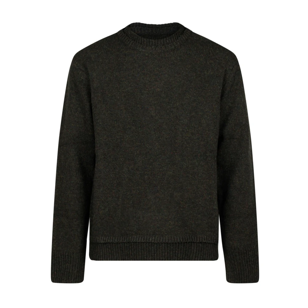 Maison Margiela Groene Wollen Trui met Ronde Hals Black Heren