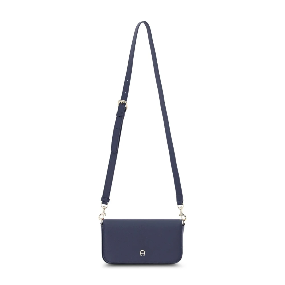 aigner Klassieke leren schoudertas Blue Dames