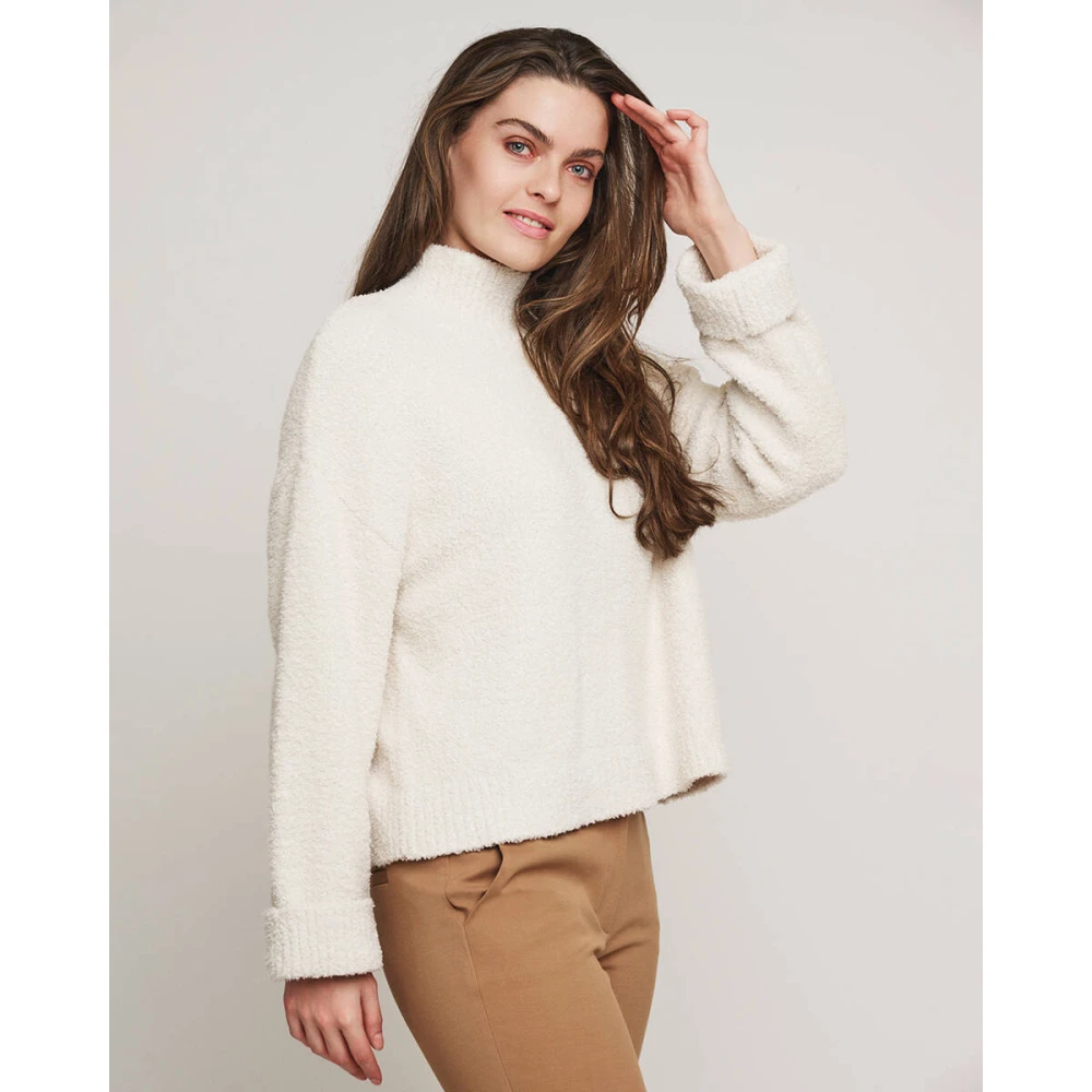 Rino&Pelle Mock Neck Sweater Karen Pullover Beige Dames