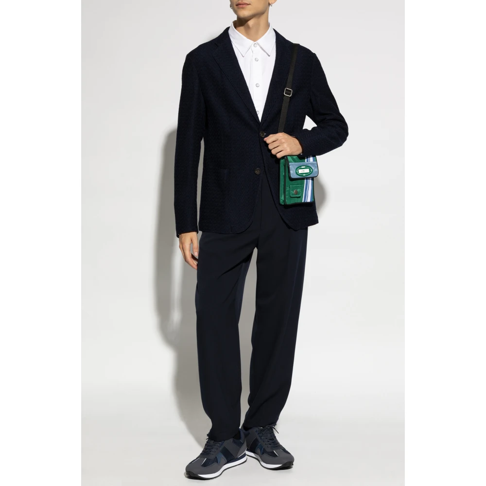 Emporio Armani Enkellange jas Blue Heren