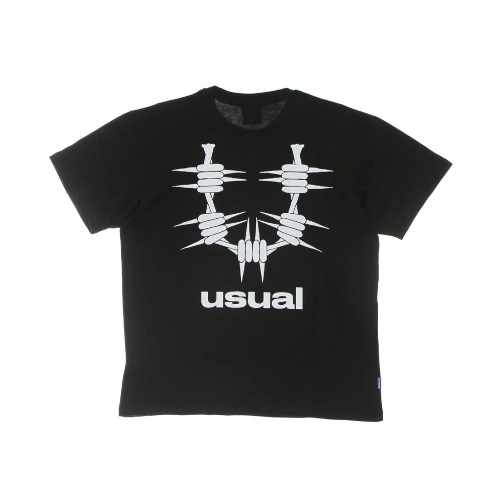 Usual Zwarte Mannen Crew Neck T-shirt Black Heren