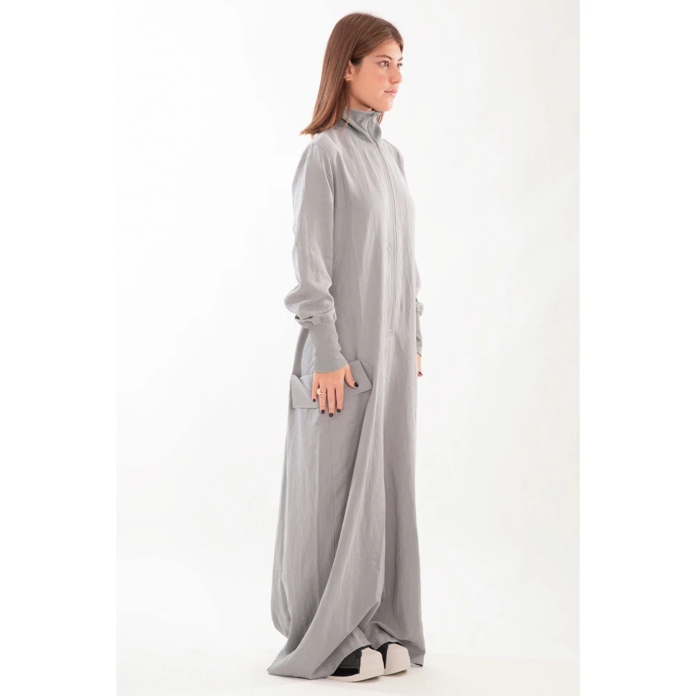 Y-3 Grijze Twill Zip Jumpsuit Gray Dames