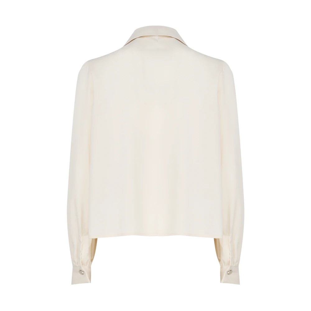 Guess Beige Shirt met Italiaanse Kraag Beige Dames