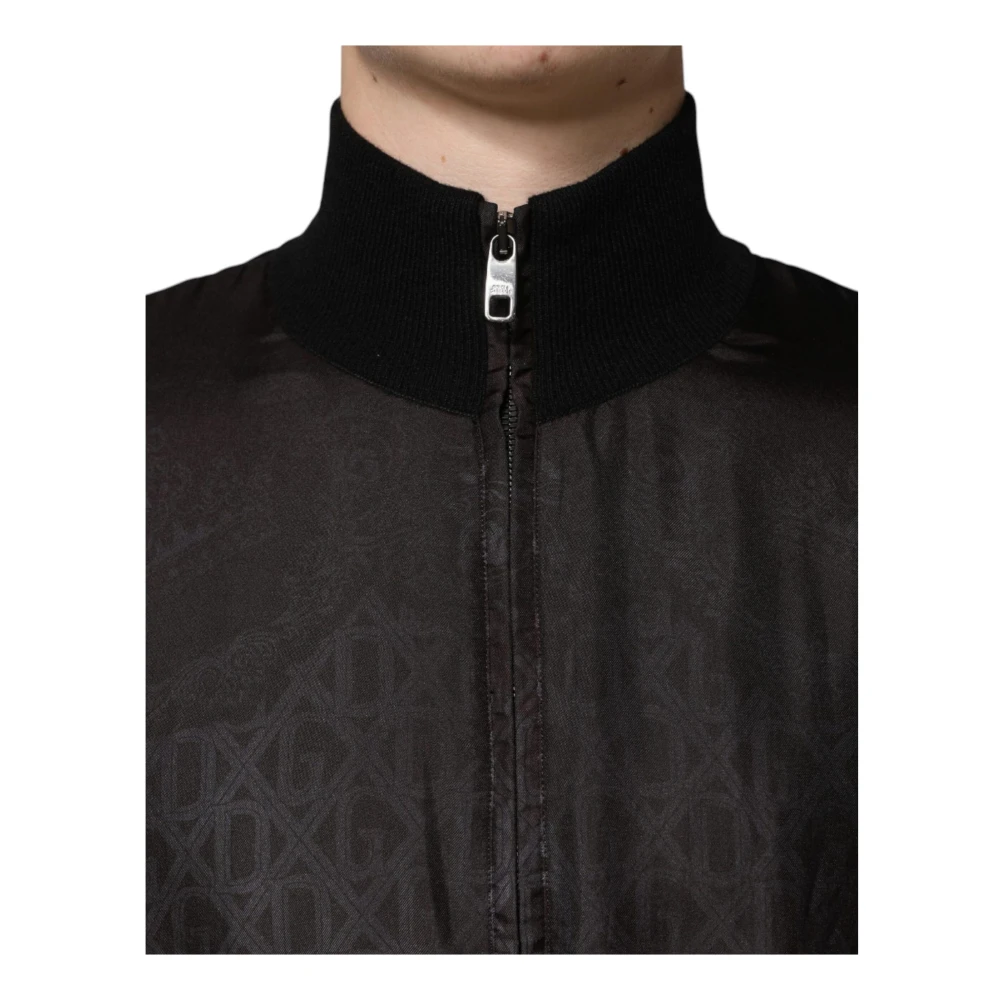 Dolce & Gabbana Kasjmiermix Monogram Bomberjack Black Heren