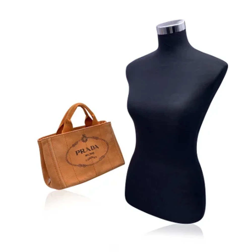 Prada Vintage Pre-owned Canvas prada-bags Orange Dames