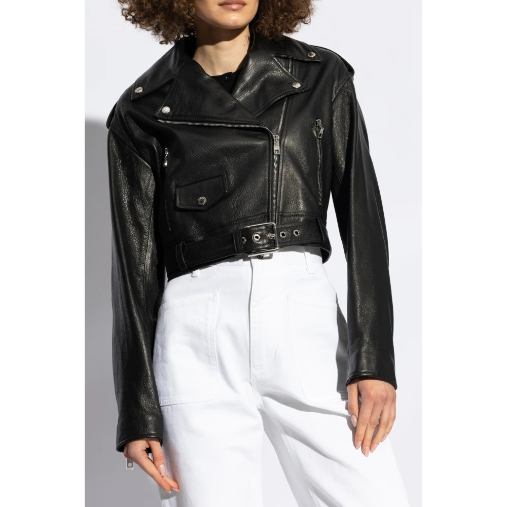 Dolce & Gabbana Leren jas Black Dames