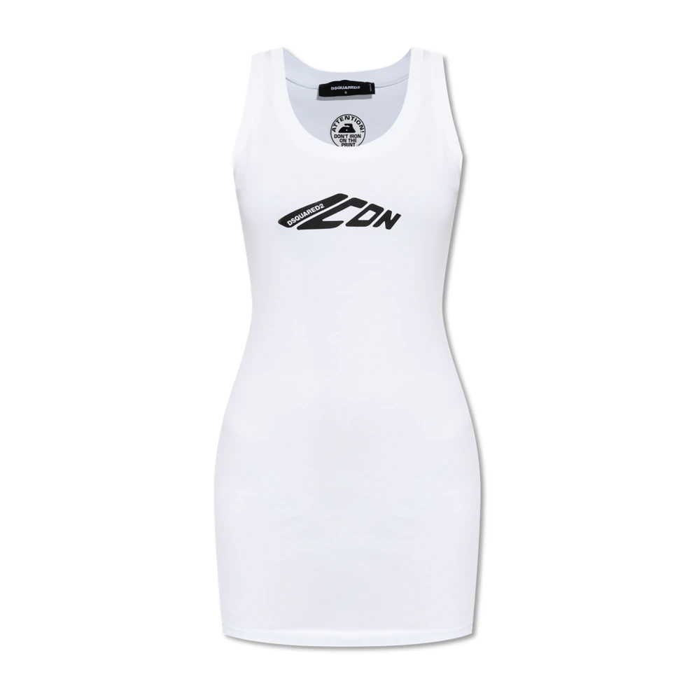 Dsquared2 Mouwloze Jurk White Dames
