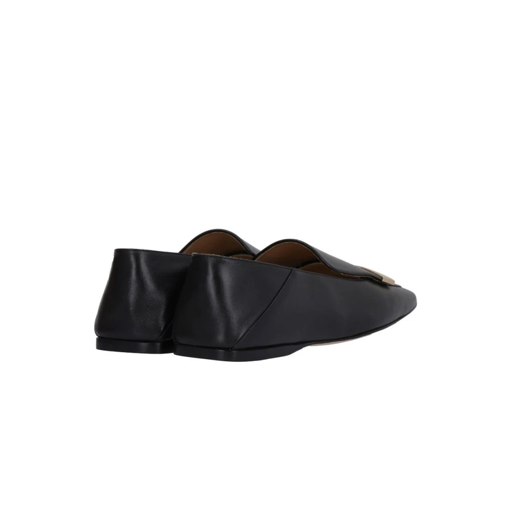 Sergio Rossi Zwarte Leren Loafers A77990Mnan071000 Black Dames