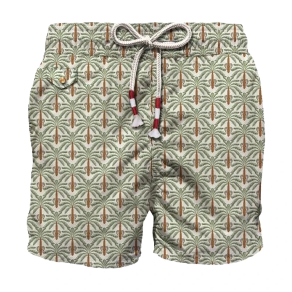 Mc2 Saint Barth Green Beachwear, Male, M, Lighting Ultralight Print Swimsuit