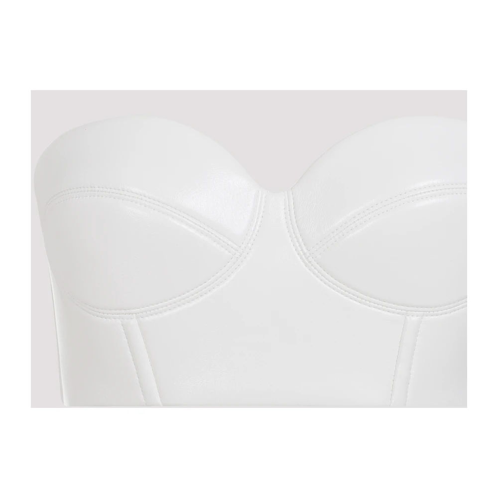 Alaïa Witte Leren Sweetheart Top White Dames