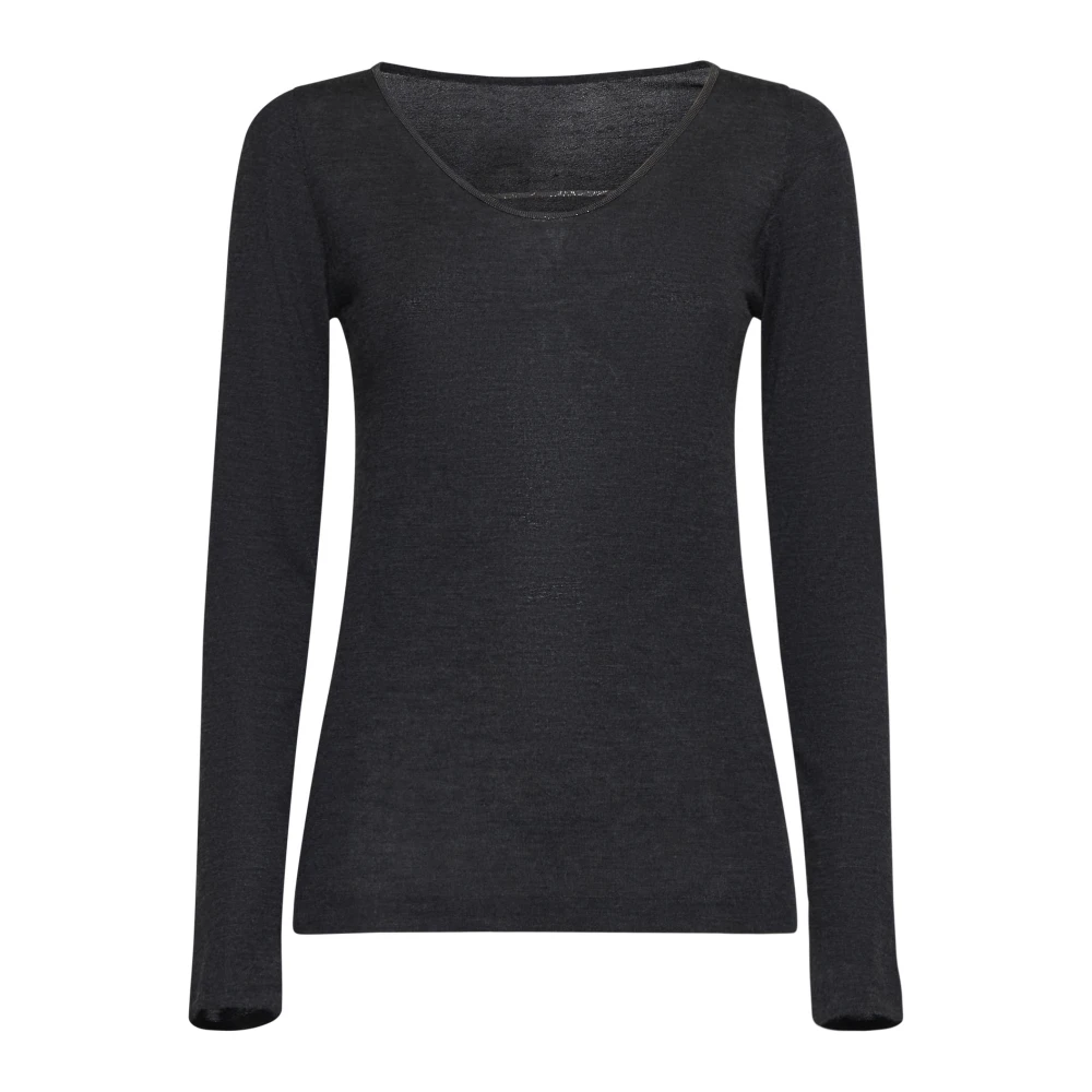 BRUNELLO CUCINELLI Antraciet Cashmere Zijde Trui Gray Dames
