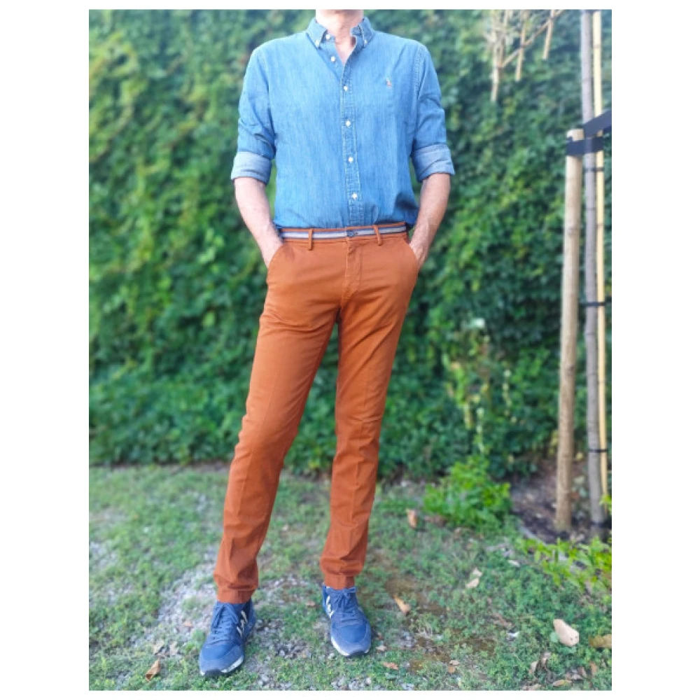 Mason's Slim Fit Chino Broek Brown Heren