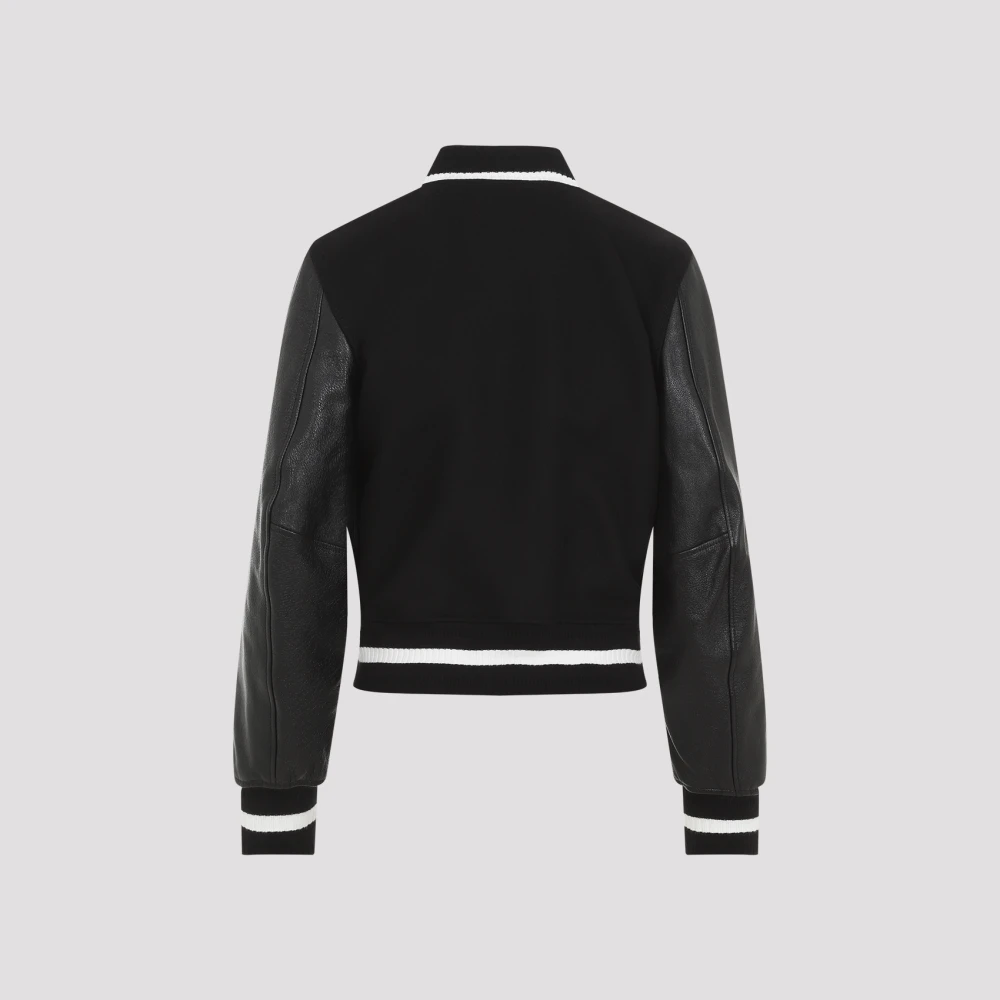 Givenchy Zwart Witte Blouson Jas Black Dames