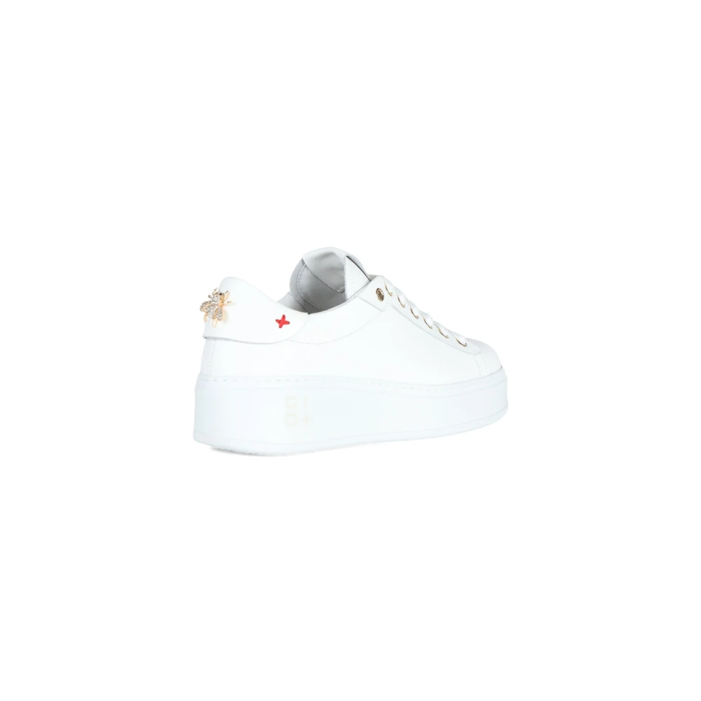 Gio+ Leren Sneakers met Decoratieve Details White Dames