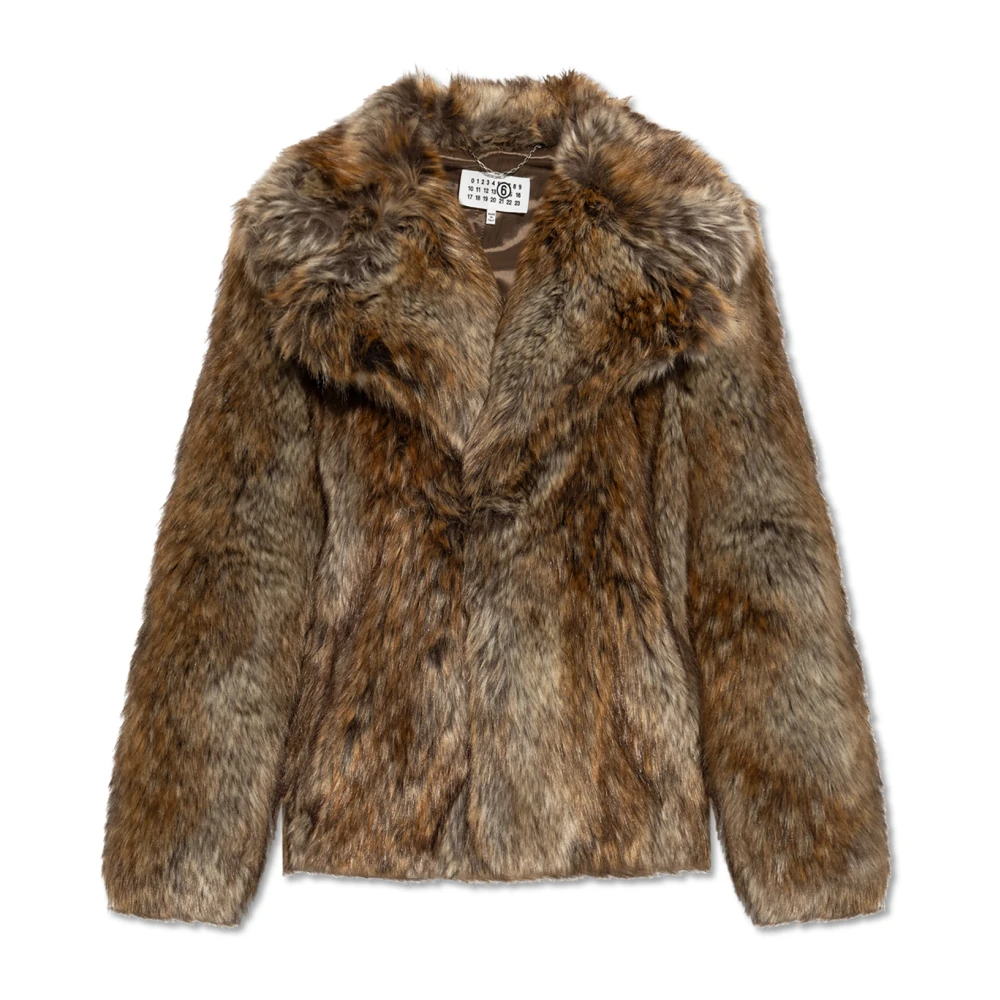 Mm6 Maison Margiela Women's Brown Faux Fur & Shearling Jackets,, Faux Fur 3XS
