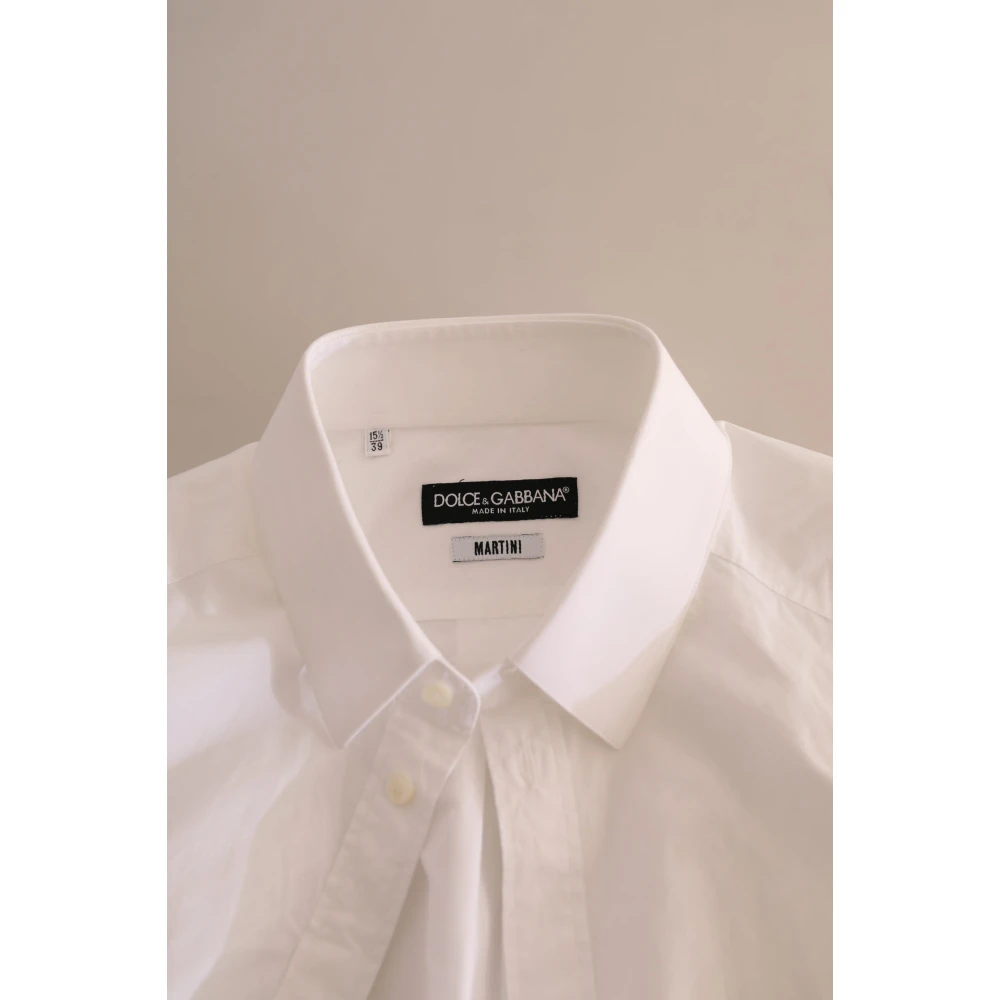 Dolce & Gabbana Elegante witte katoenen overhemd Martini White Heren