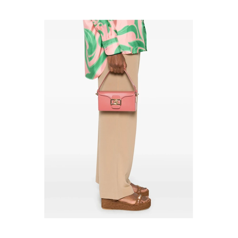 Lanvin Koraalroze Foldover Top Tas Pink Dames