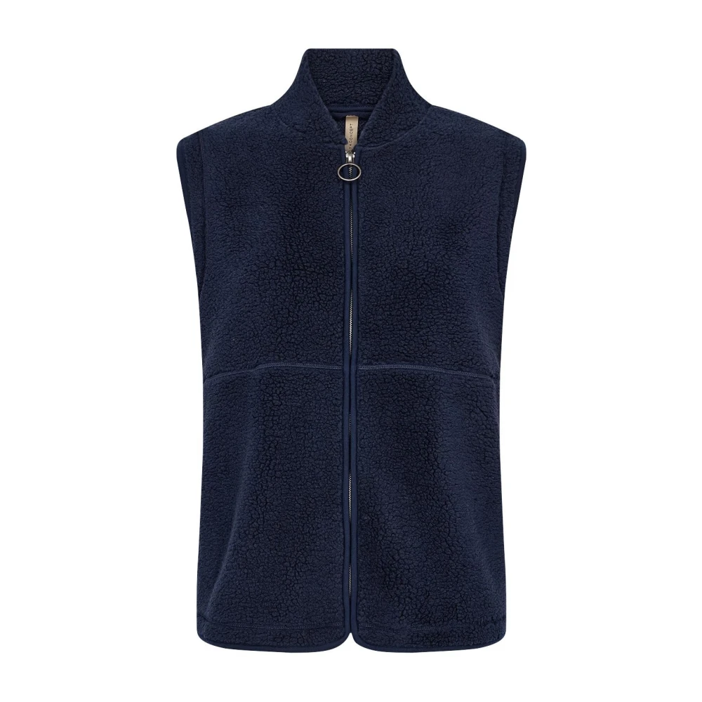 Soyaconcept Teddy Gilet met ritssluiting Blue Dames