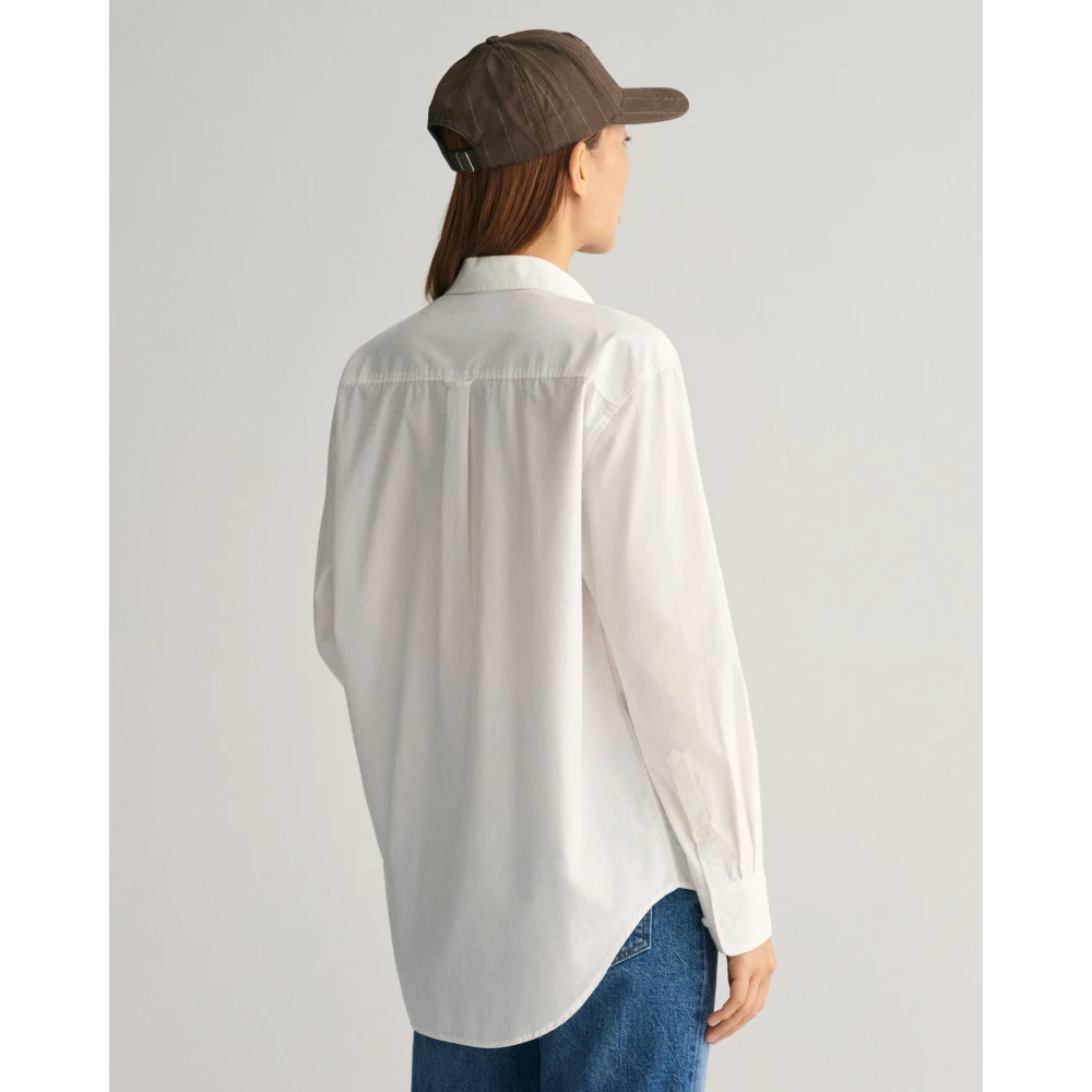 Gant Relaxed Fit Poplin Overhemd White Dames