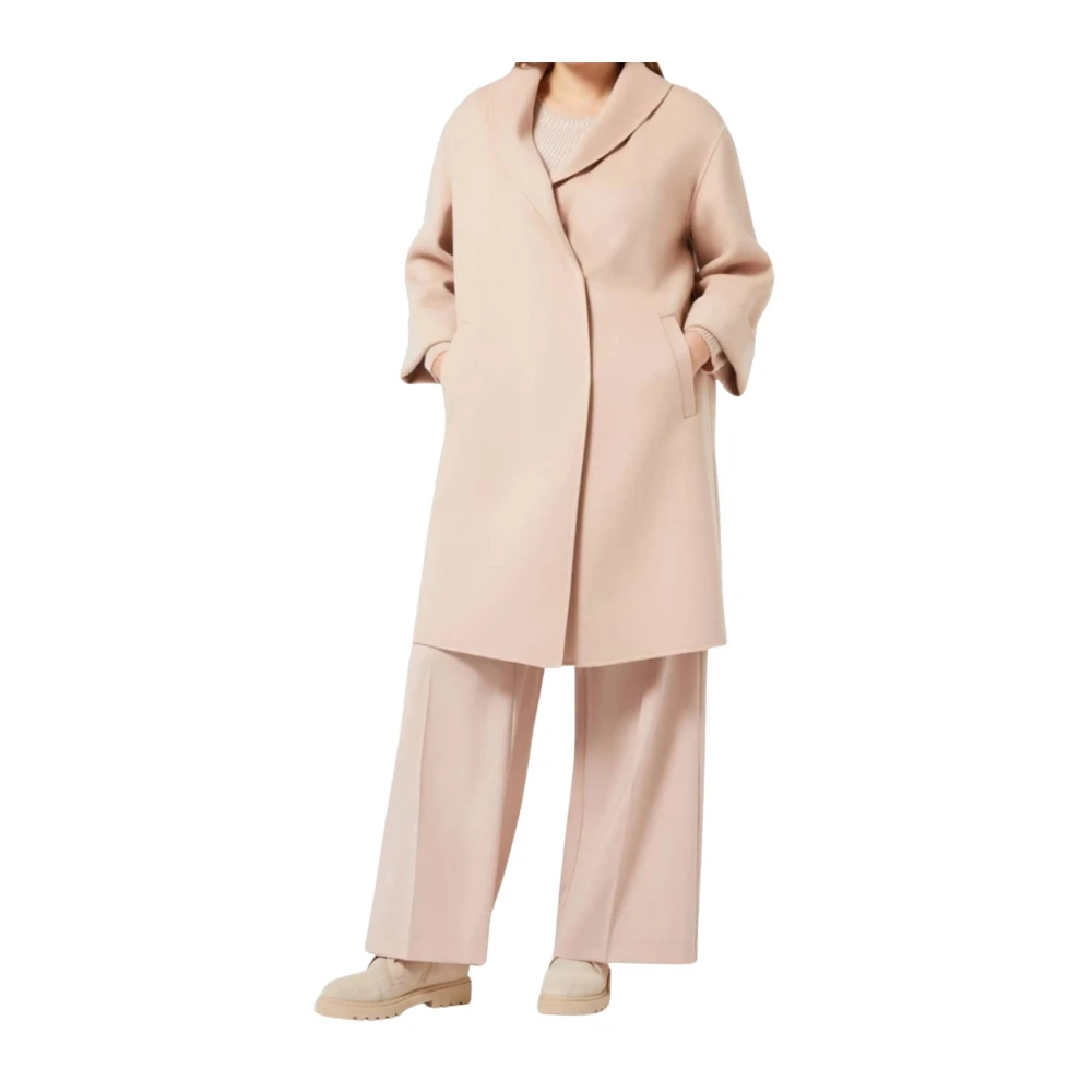 Marina Rinaldi Elegante dubbele jas met kasjmier Beige Dames