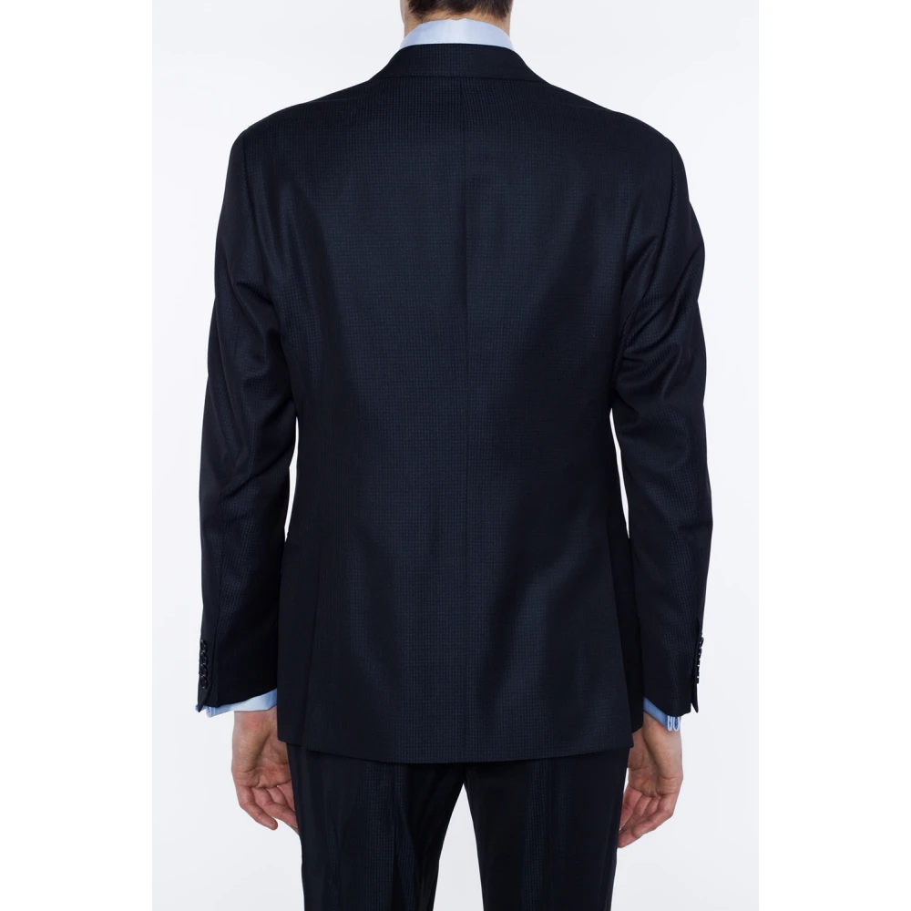 Giorgio Armani Geruit pak Blue Heren