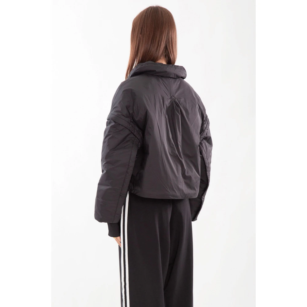 Y-3 Zwarte Geknipte Gewatteerde Jas Black Dames