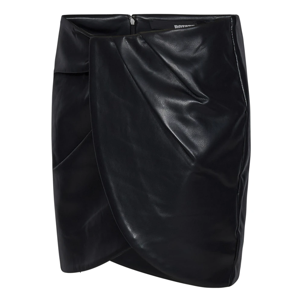 Rotate Birger Christensen Zwarte Minirok van Zwart Imitatieleer Black Dames