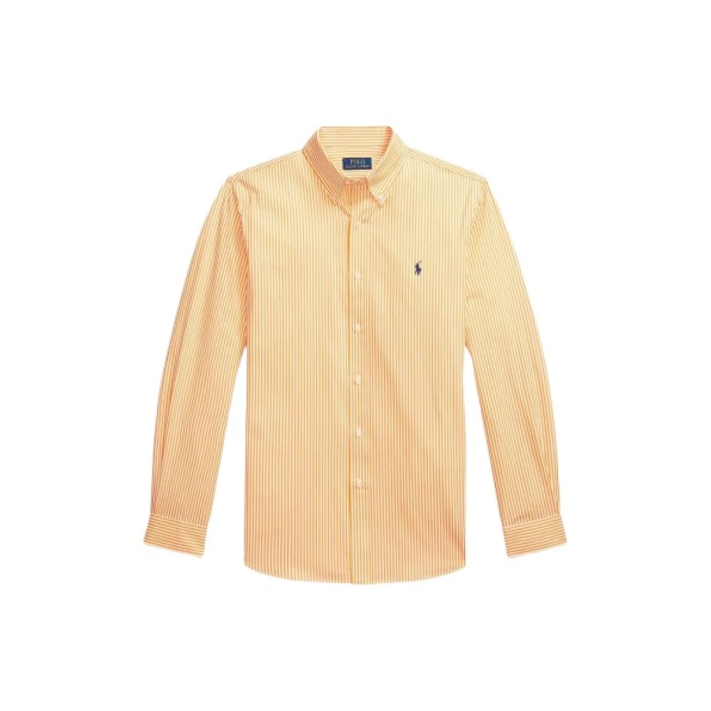 Polo Ralph Lauren Gestreept katoenen popeline overhemd Orange Heren