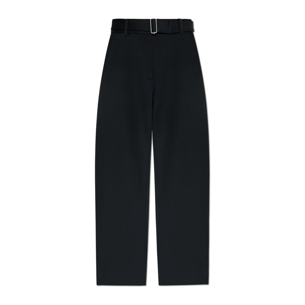 Studio Nicholson Women's Black Straight Trousers, Xs, Trousers With Doring Belt
