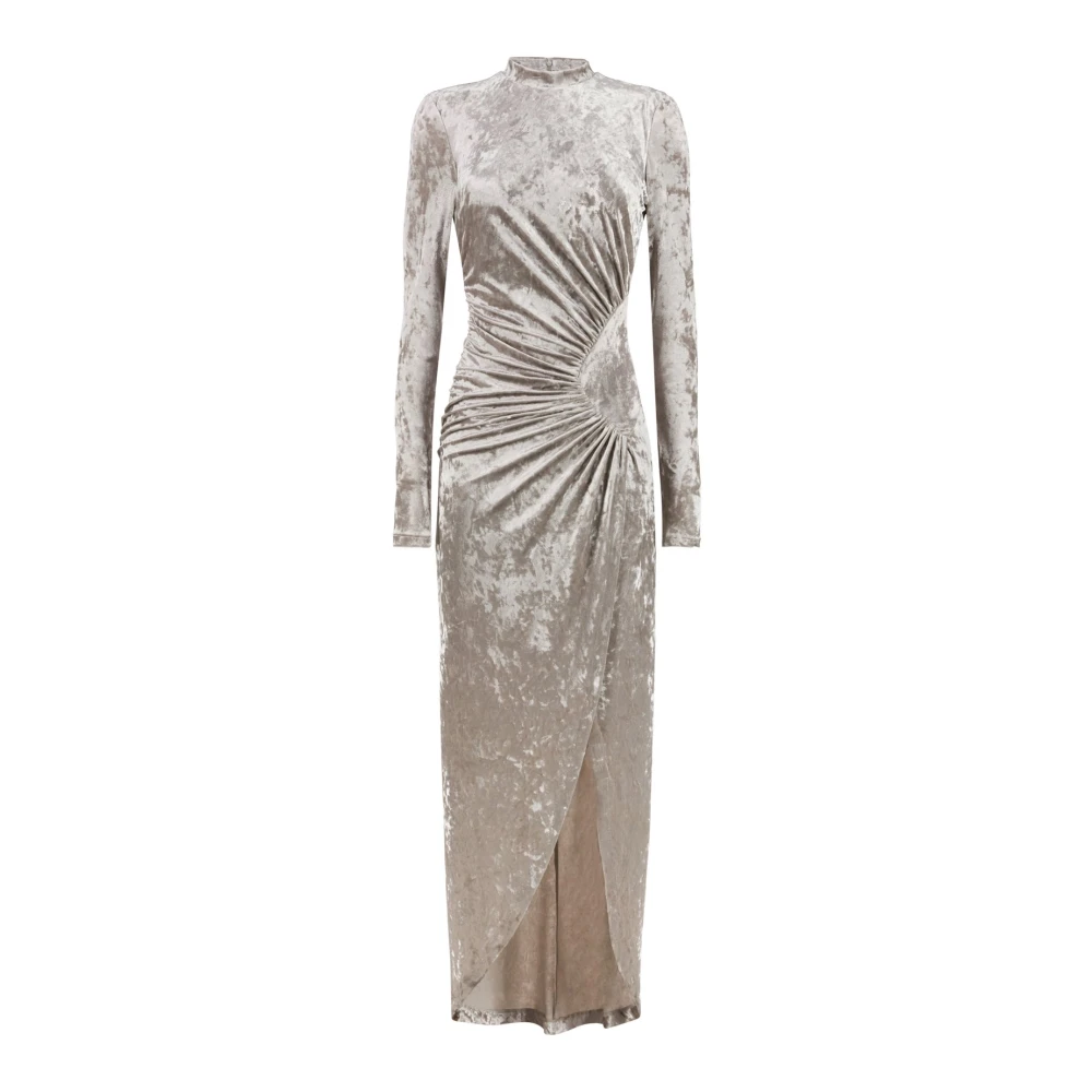 Aniye By Fluwelen Stretchjurk met Asymmetrische Split Gray Dames