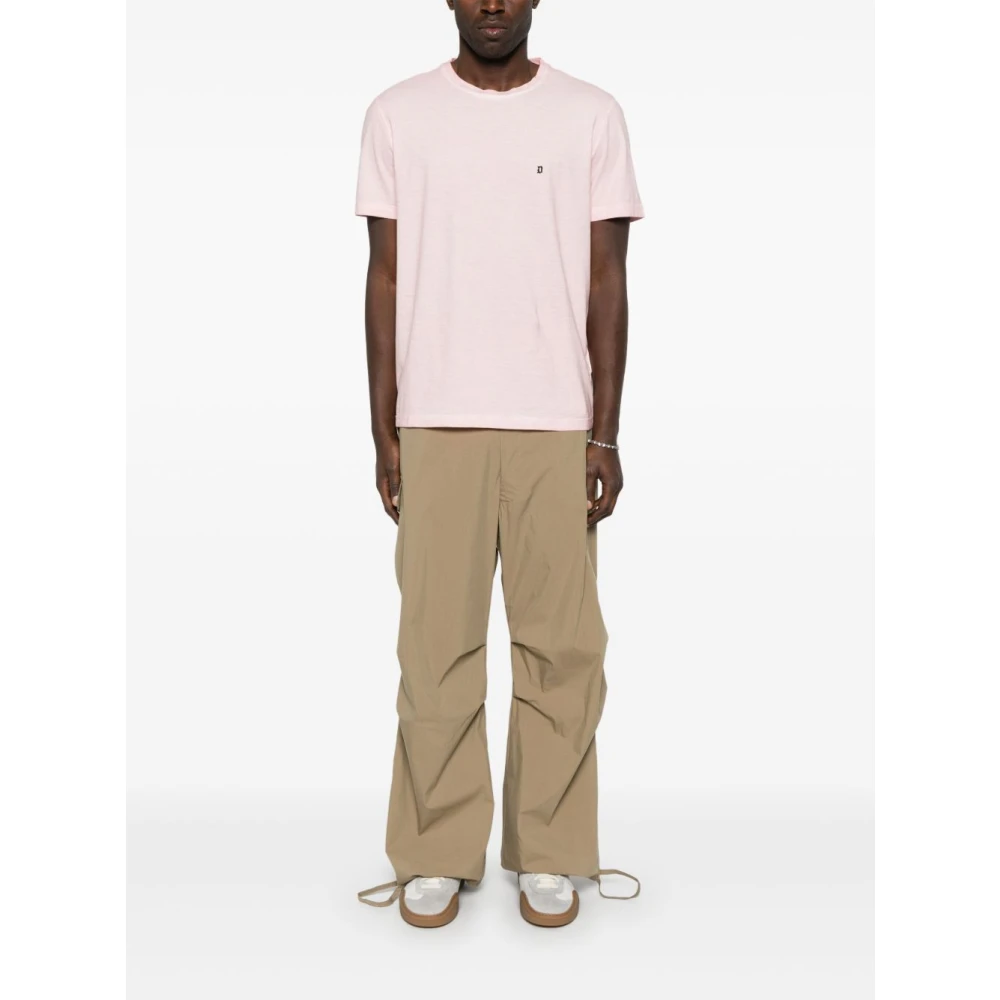 Dondup Roze Logo Detail T-shirts en Polos Pink Heren
