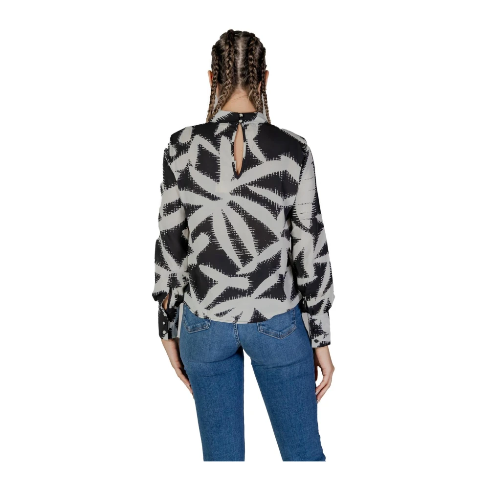 Jacqueline de Yong Oranje V-hals Blouse Lange Mouw Multicolor Dames