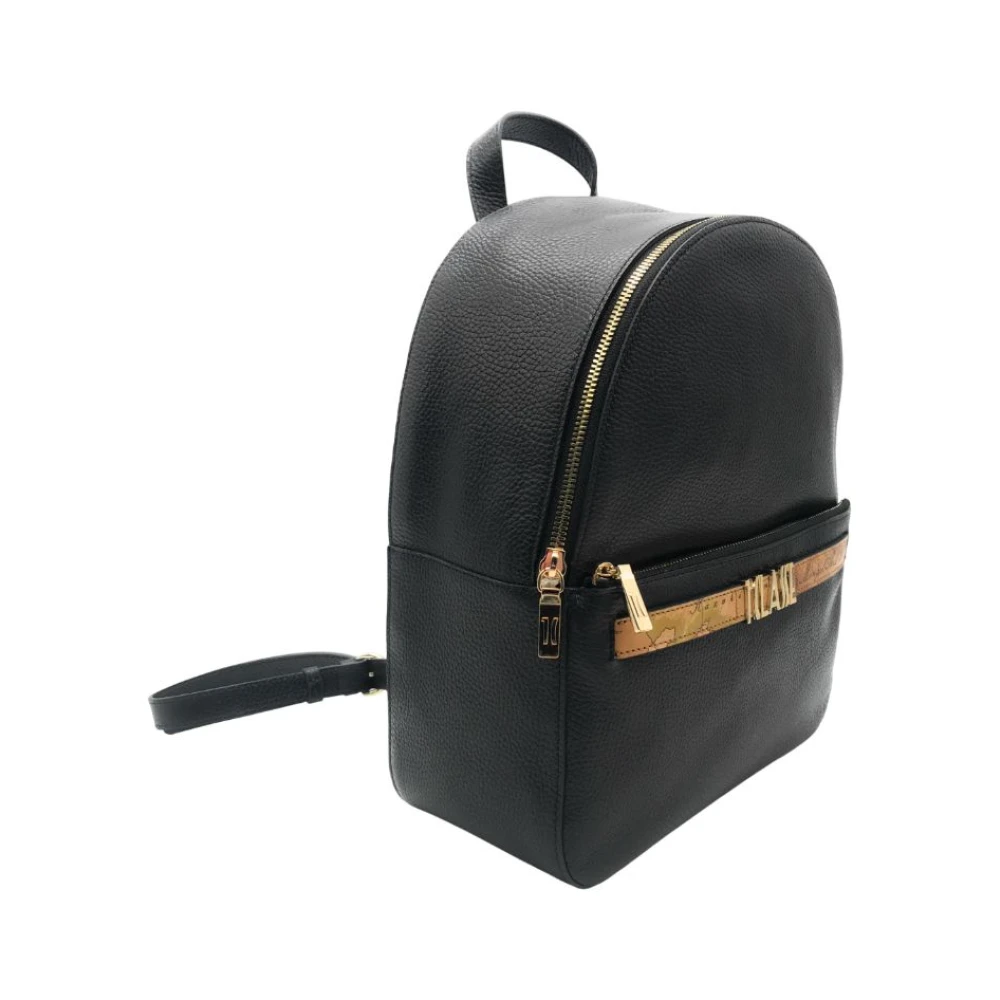 Alviero Martini 1a Classe Stijlvolle Rugzak met Metalen Logo Black Dames