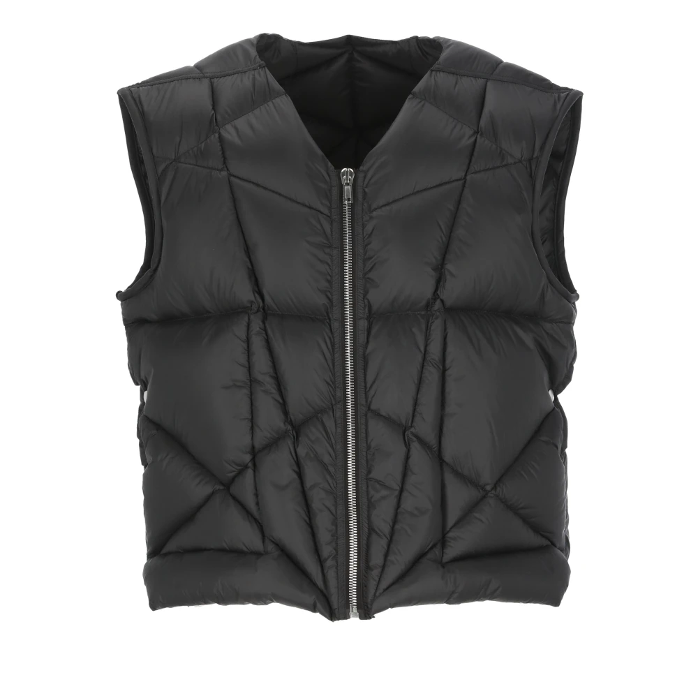 Rick Owens Zwarte Gewatteerde Vest voor Mannen Black Heren