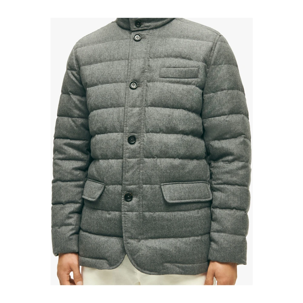 Brooks Brothers Grijze wollen dons puffer blazer Gray Heren