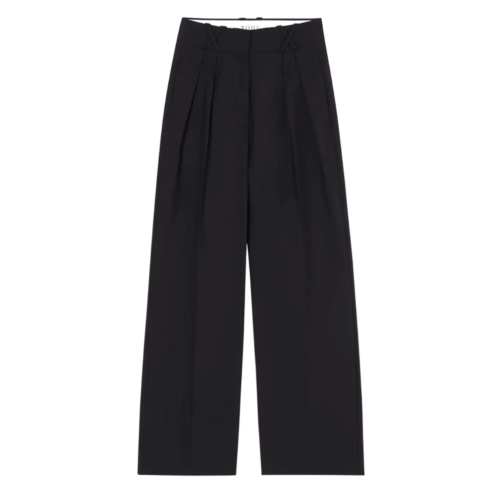 Róhe Zwarte Wijde Pijp Chino Broek Black Dames