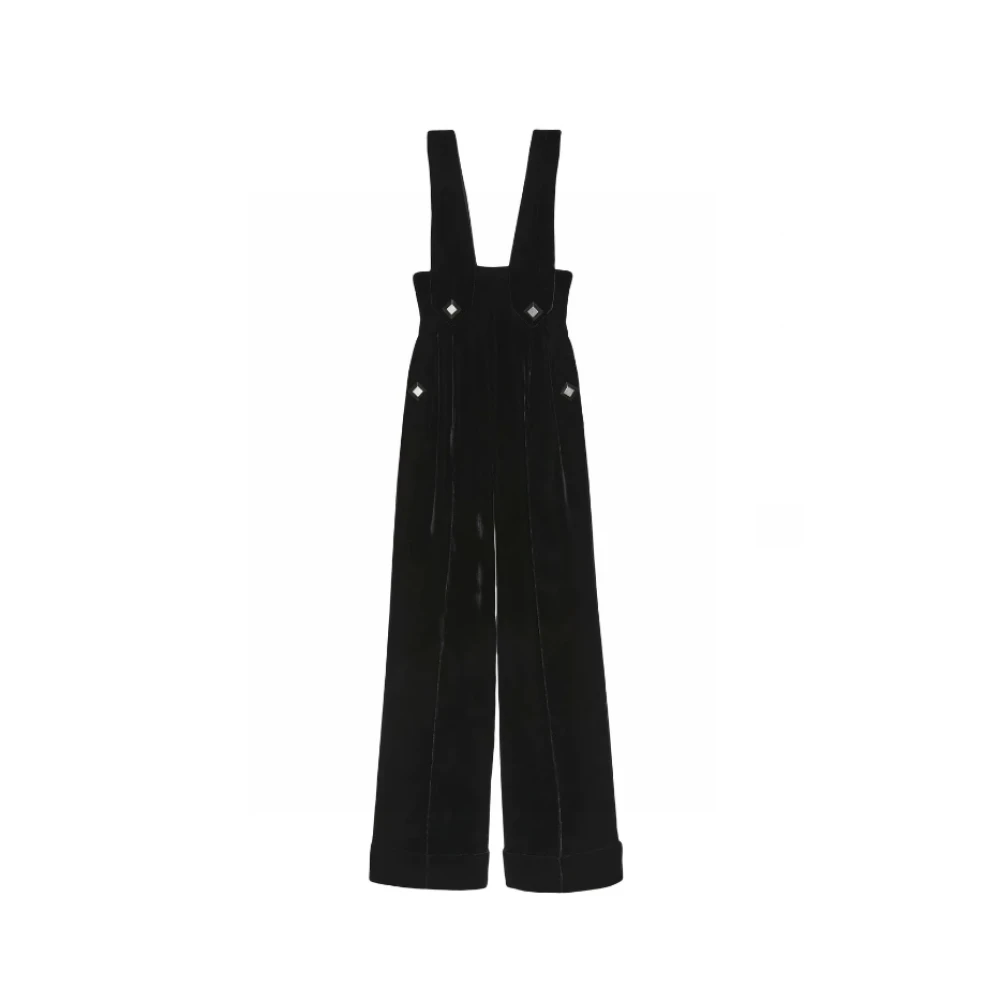 Gucci Zijden viscose jumpsuit met manchetten Black Dames