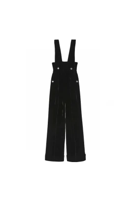 Jumpsuit i sidenviskos med manschetter