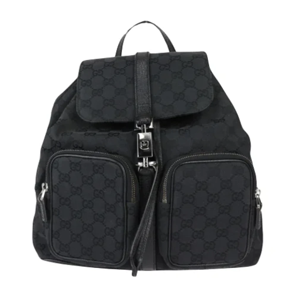 Gucci Vintage Pre-owned Leather backpacks Black Dames