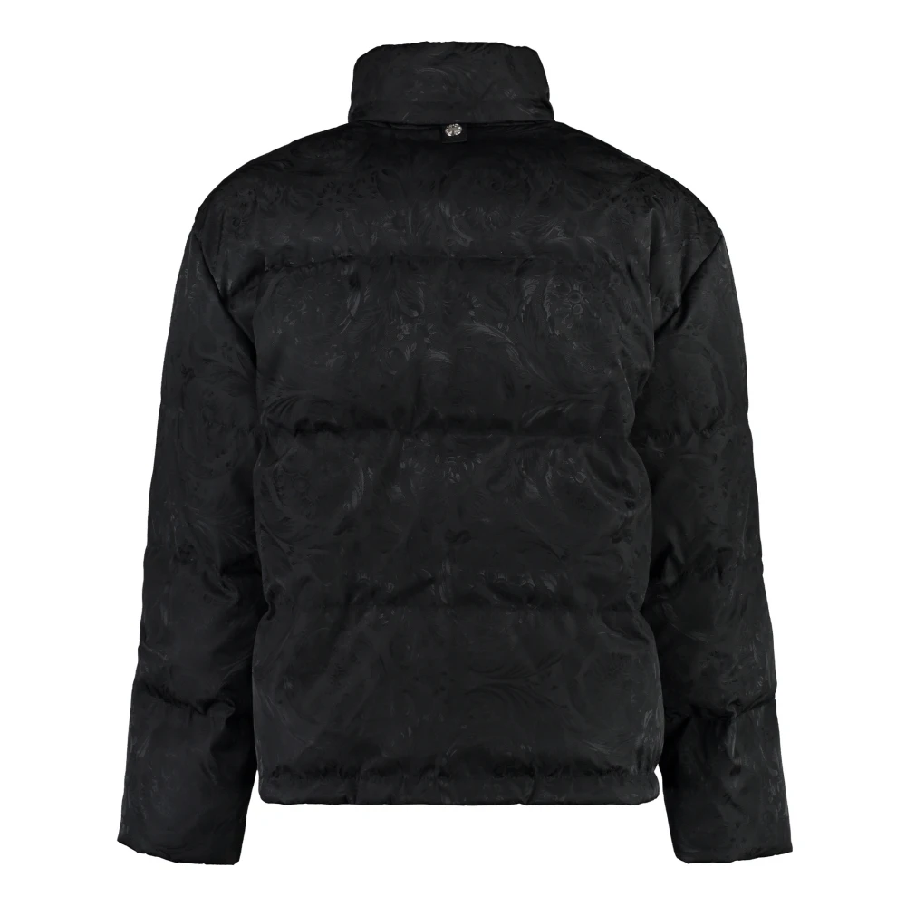 Versace Jacquard Volledige Ritssluiting Donsjas Black Heren